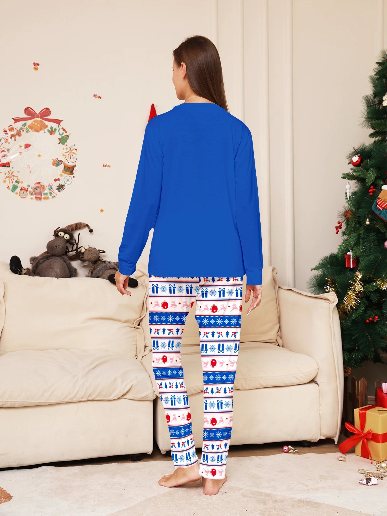 Long Sleeves Christmas Print Family Matching Clothing Set