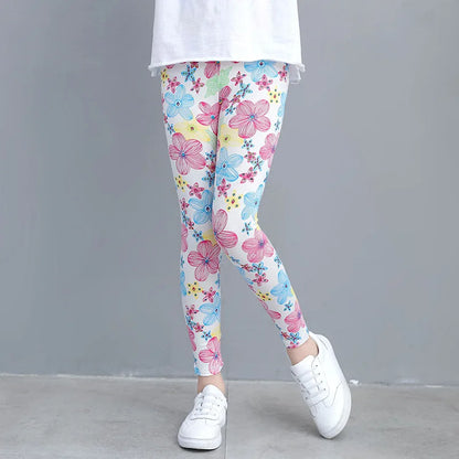 Little Girls Cartoon Flowers Print Leggings/Trousers childrensterritory