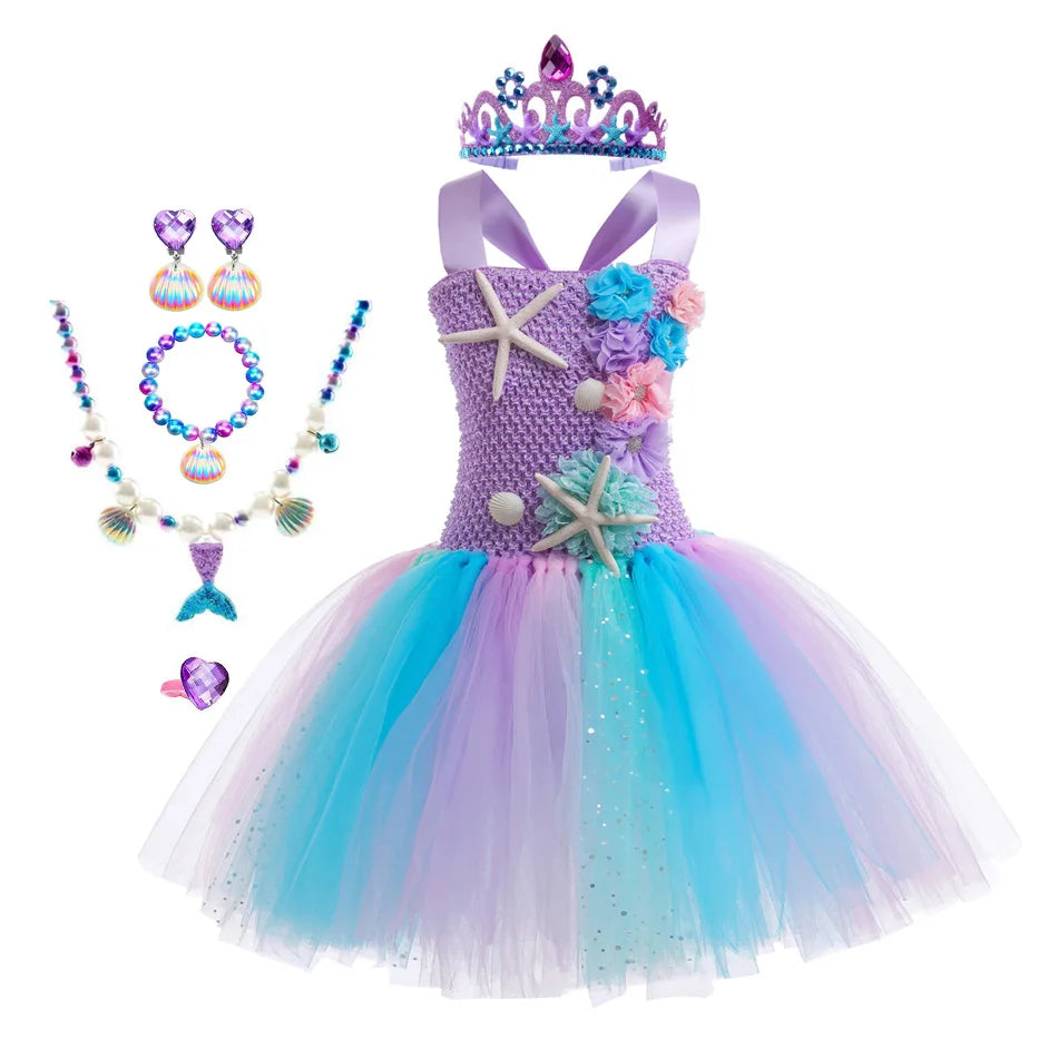 Girls Mermaid Style Tutu Princess Birthday/Halloween Party Dresses childrensterritory