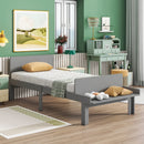 Easy-to-Assemble Twin Bed with Footboard Bench for Kids childrensterritory