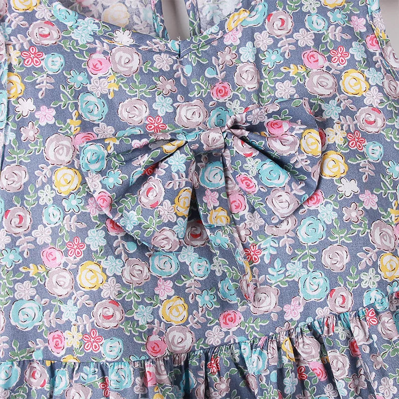 Sleeveless Printed Cotton Casual Dresses For Girls childrensterritory