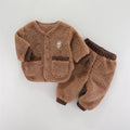 Kids Cartoon Design Long Sleeves Warm Clothing Set childrensterritory