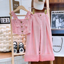 Kids Girls Denim Top with Straight Leg Pants Summer Clothes childrensterritory