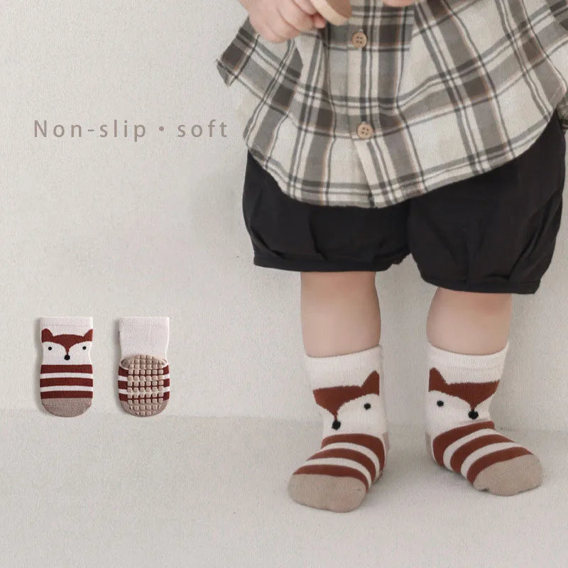 Cartoon Animal Print Infant Floor Socks childrensterritory