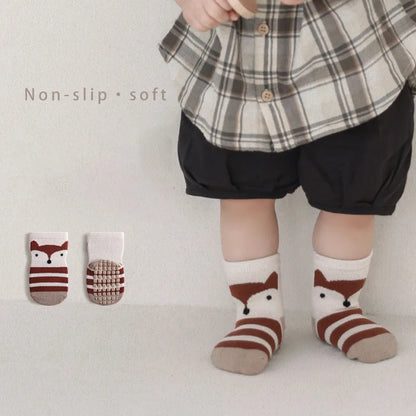 Cartoon Animal Print Infant Floor Socks childrensterritory