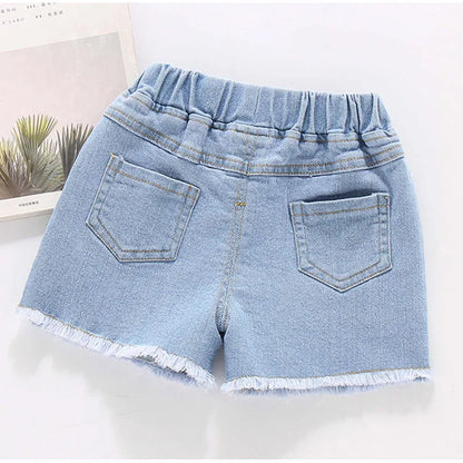 Red Heart Design Little Girls Casual Denim Shorts childrensterritory