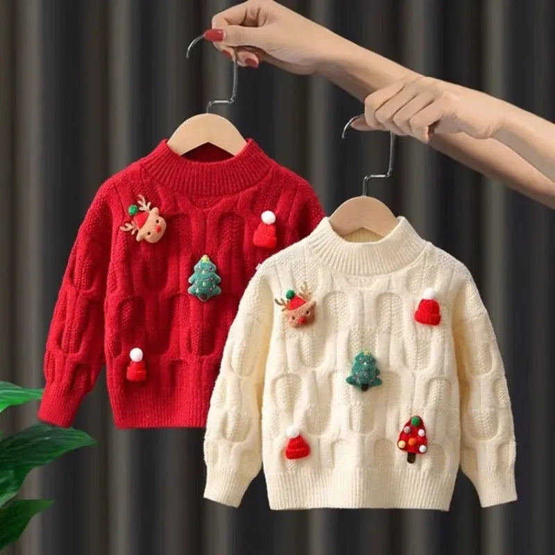Baby Warm Knitted Cartoon Pattern Sweaters For Christmas childrensterritory