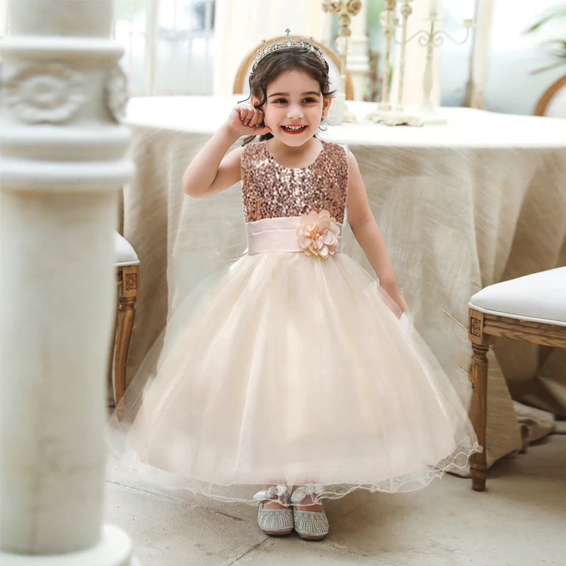 Gauze Lace Design Flower Girl Dresses for Communion/Party