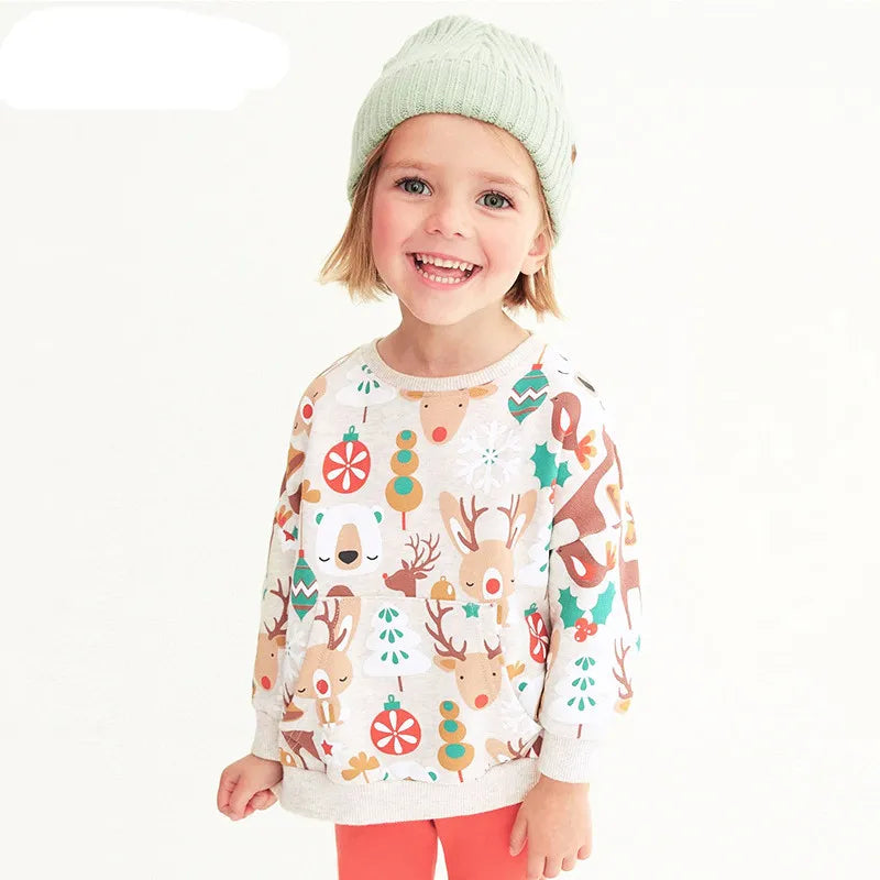 Kids Girls Cartoon Print Sweatshirts for Winter childrensterritory