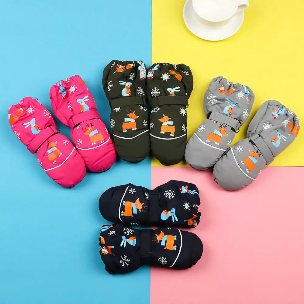 Cartoon Animal Design Children Thick Warm Ski Mitten