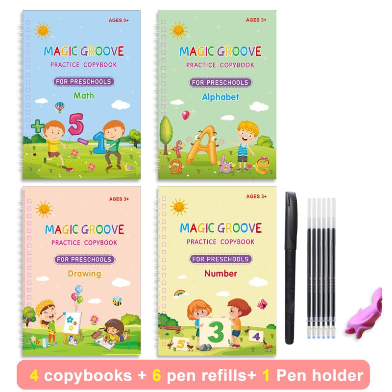 Reusable Writing Practice Set of 4 Magic Copybooks childrensterritory