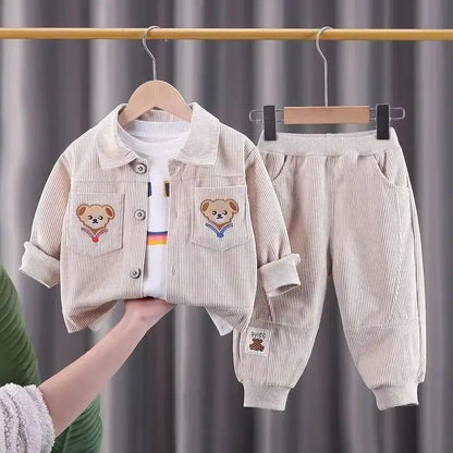Kids Cartoon Print Long Sleeves Casual Clothing Set childrensterritory