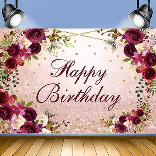 Glitter Diamond Customized Happy Birthday Background Photo Props childrensterritory