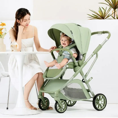 Four-wheeled High-view Portable Baby Stroller childrensterritory