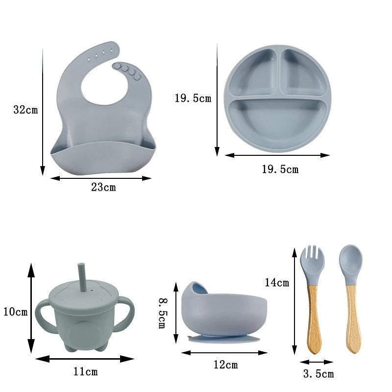 Baby 6/8-piece Silicone Tableware Set