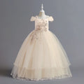 Kids Girls Lace Embroidery Bridesmaid Party Dress childrensterritory