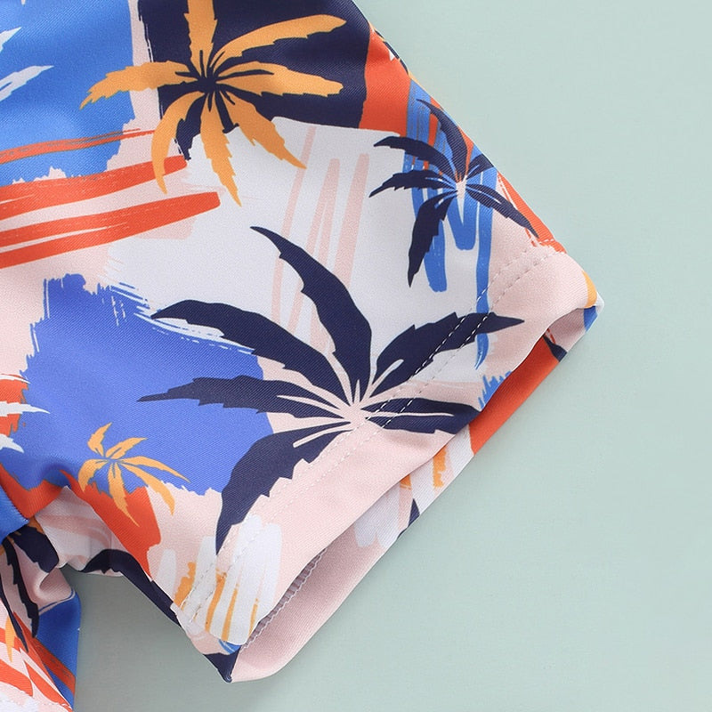Kids Boys Coconut Tree Print Summer Beach Shorts childrensterritory