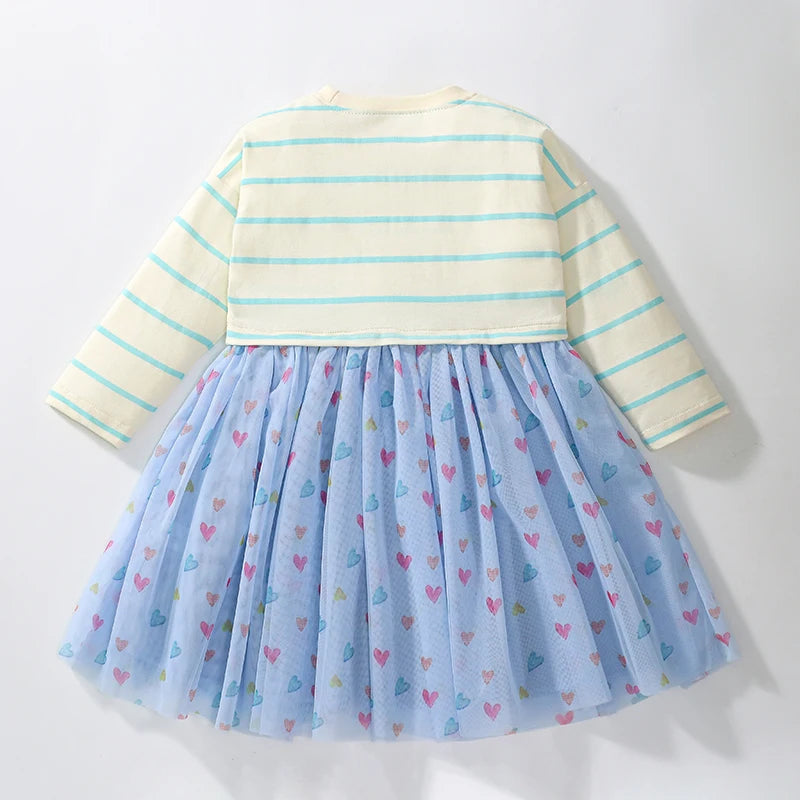 Girls Long Sleeves Floral Princess Mesh Dresses childrensterritory