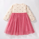 Kids' Girls Cartoon Design Mesh Dresses for Autumn