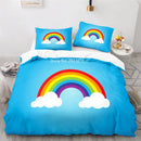 Rainbow Print Lovely Duvet Cover Pillowcase Kids Bedding Set