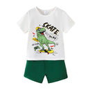 Kids Boys 2Pcs Dinosaur Print T-Shirt and Shorts Set for Summer childrensterritory