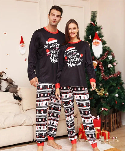 Letter Print Cute Family Matching Cotton Christmas Pajamas childrensterritory
