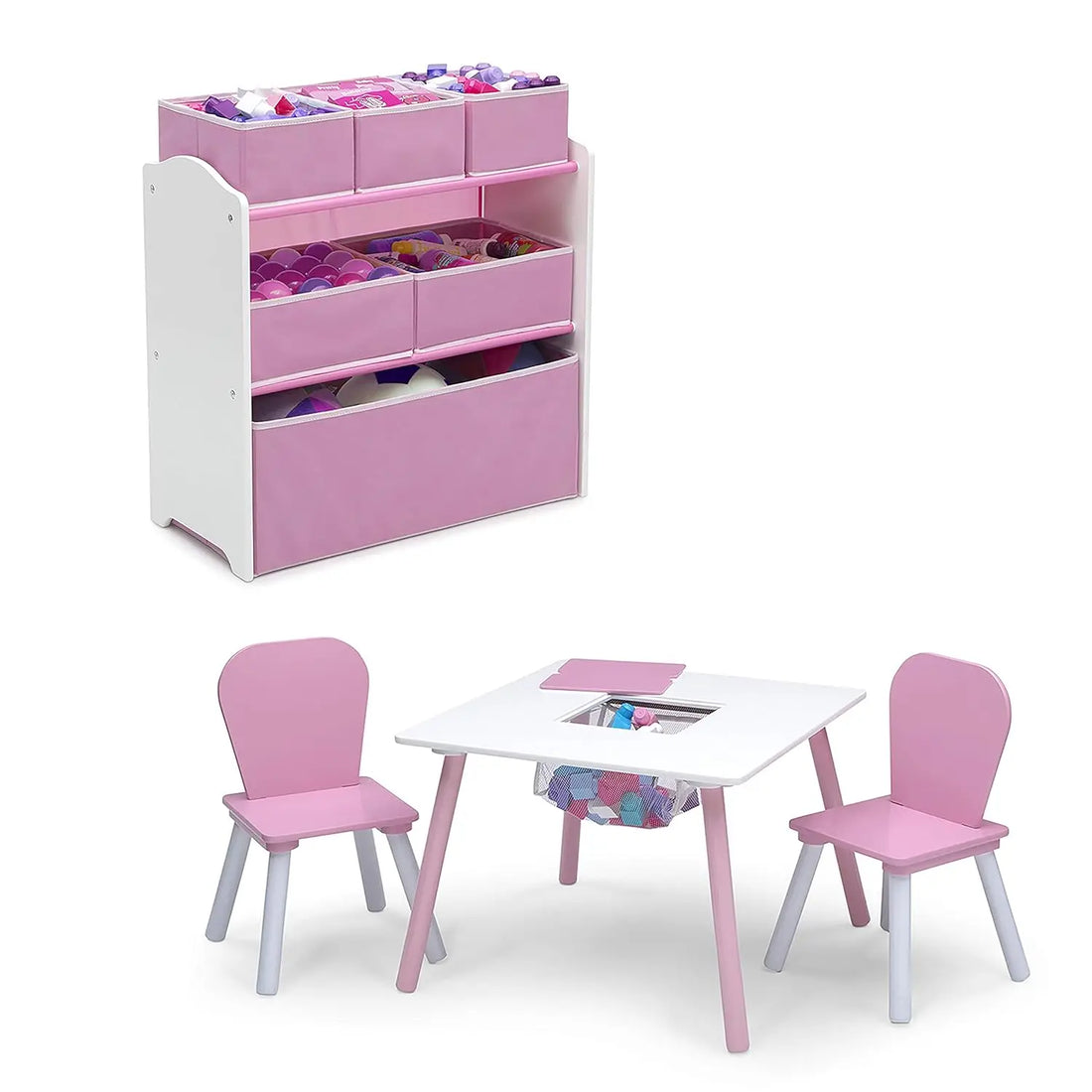 4-Piece Kids Playroom Table and Chair Set