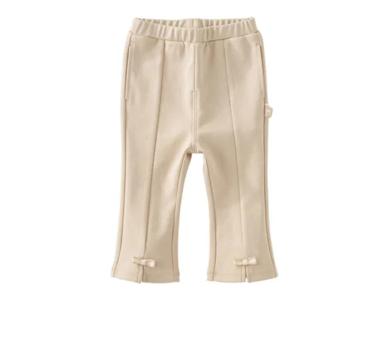 Kids Girls Casual Cropped Pants with Classy Bow for Party childrensterritory
