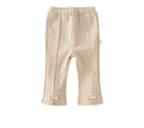 Kids Girls Casual Cropped Pants with Classy Bow for Party childrensterritory