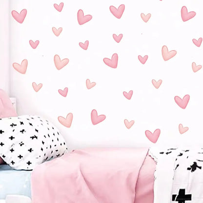 Waterproof Soft Pink Removable Heart Shape Wall Stickers childrensterritory