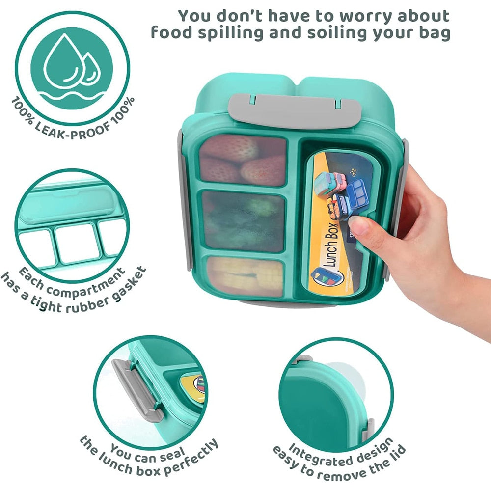 Leak-Proof Kids Lunch Box with 4 Compartments childrensterritory