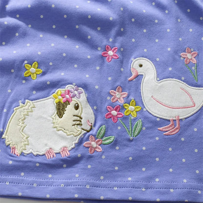 Cartoon Animals Embroidery Kids Girls Princess Frocks childrensterritory