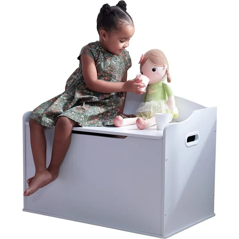 Toy Box/Bench Made of Wood With a Safety Hinged Lid childrensterritory
