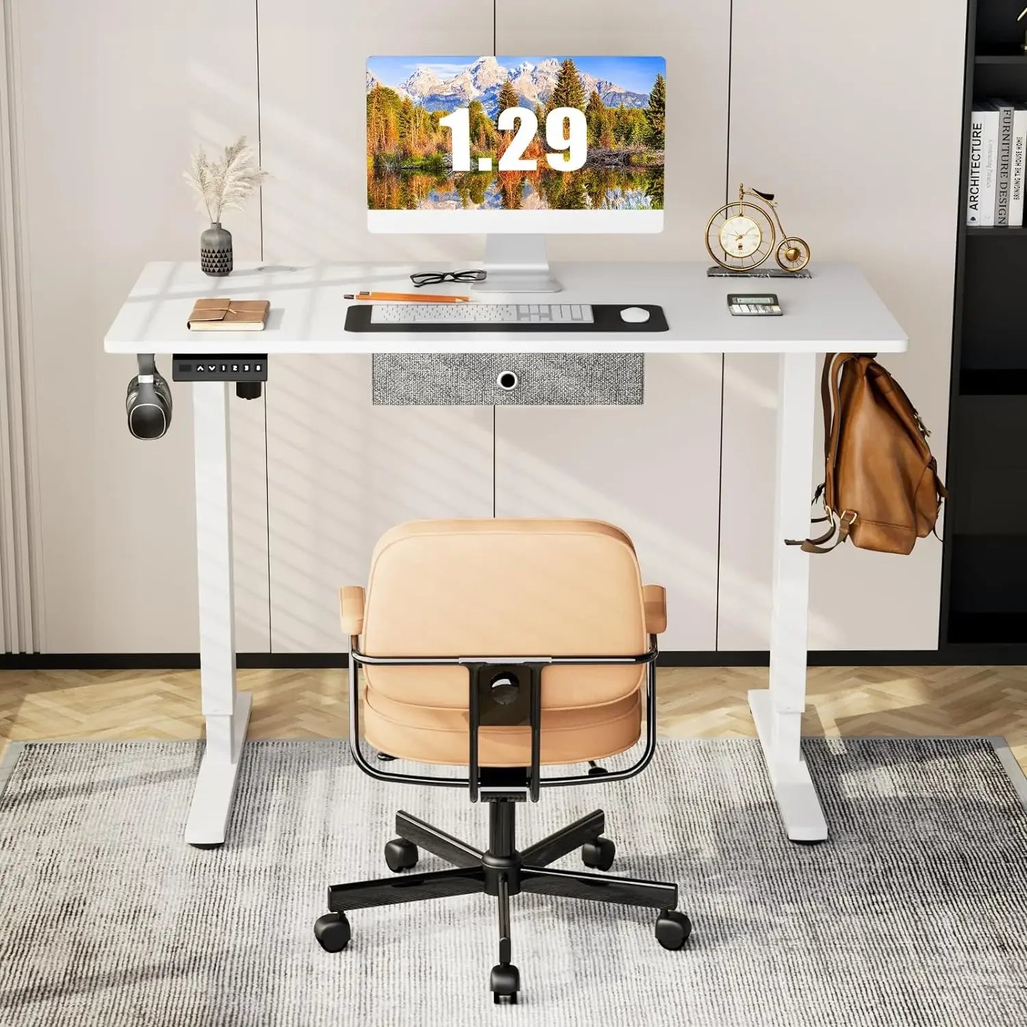 Adjustable Electric Standing Desk with Storage