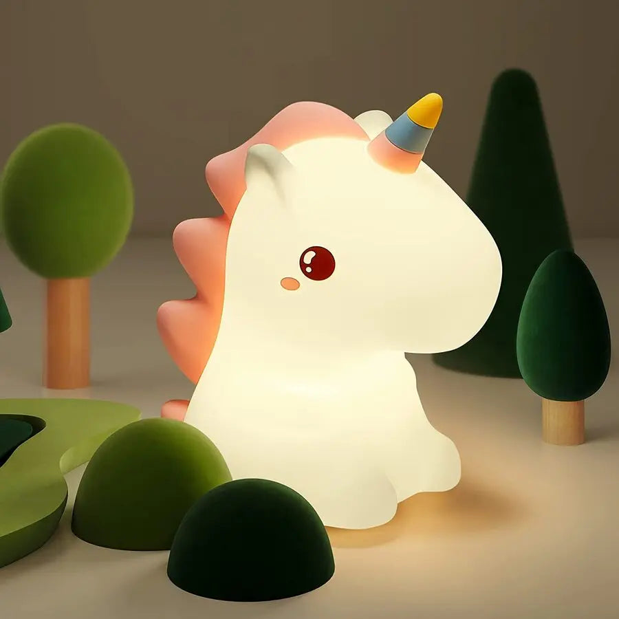 Cute Unicorn Design Silicone LED Night Light For Kids Room childrensterritory