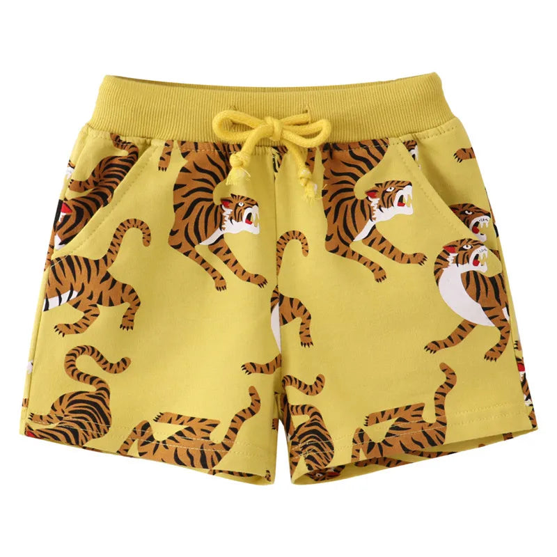 Kids Boys Jungle Theme Print Cotton Short Pants for Summer