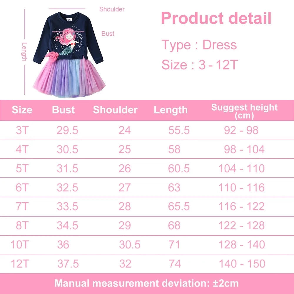 Kids Girls Mermaid Patchwork Sweater Dress childrensterritory
