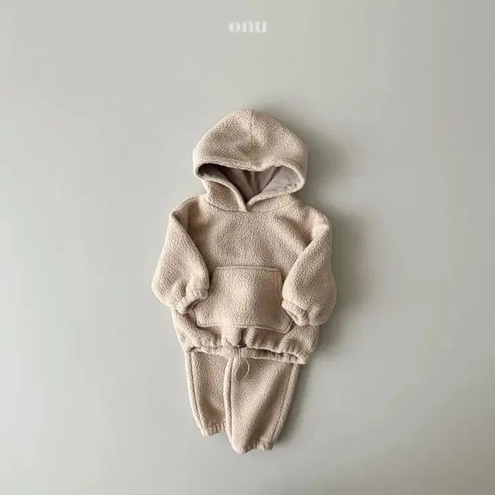 Kids' Long-Sleeved Winter Hooded  Clothing Set