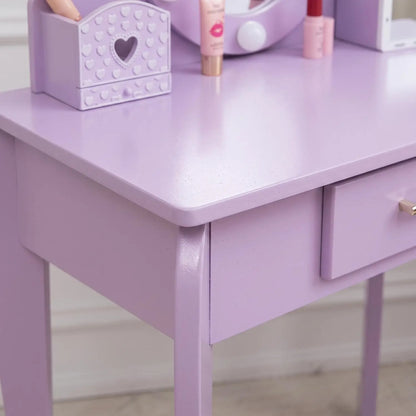 Kids Girls Makeup Dressing Play Table/Vanity Set W/ Mirror