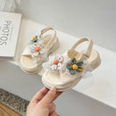 Open Toe Flower Lace Anti Slip Girls Sandals