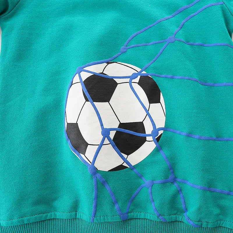 Boys Long-sleeved Football Printed Autumn T-Shirt childrensterritory