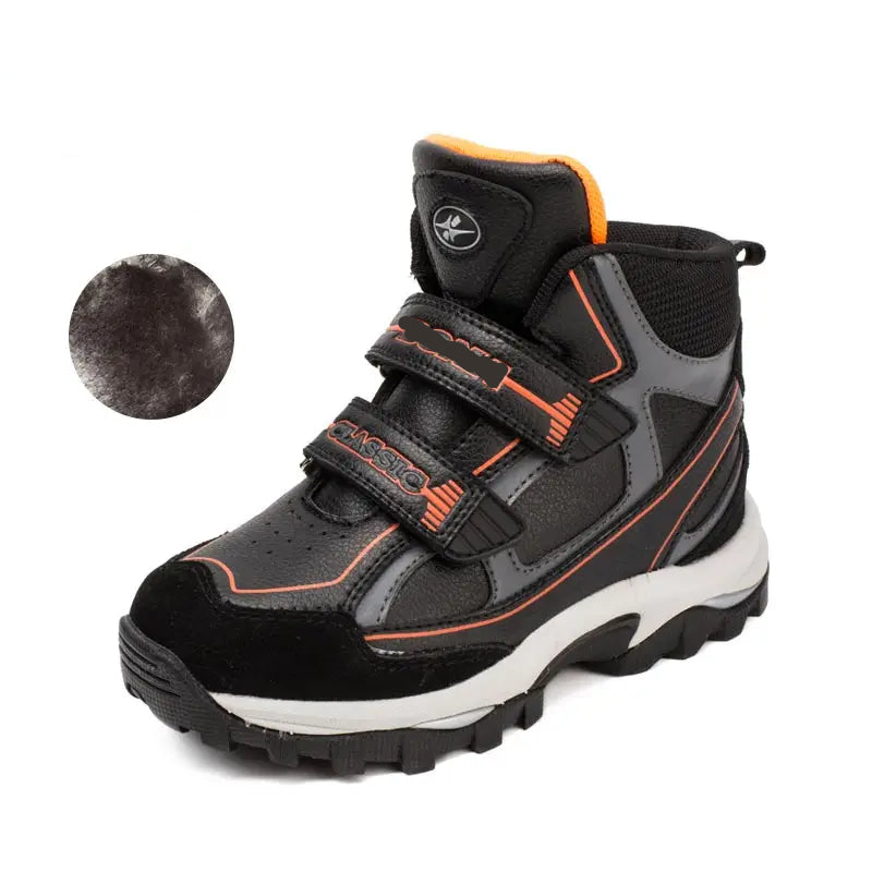Anti-slip Kids Boys Ankle Boots with Motorcycle Hook and Loop childrensterritory