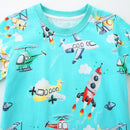 Kids Boys Cartoon Rockets Design Summer T Shirt childrensterritory