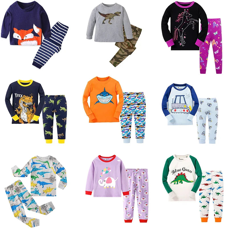 Long-Sleeved Cartoon Print Autumn Kids Clothing Set