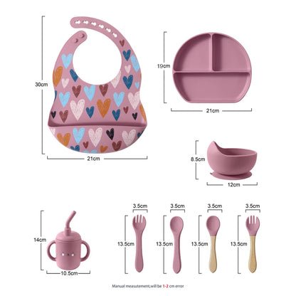 4/5/8Pcs Durable Silicone Tableware Set for Toddlers childrensterritory