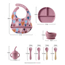 4/5/8Pcs Durable Silicone Tableware Set for Toddlers childrensterritory
