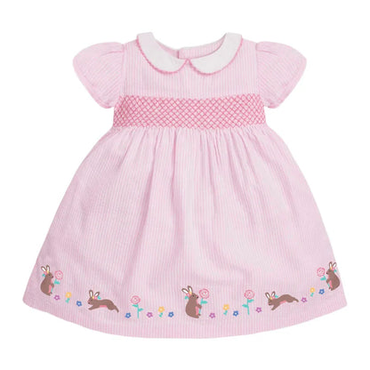 Little Girls Elegant Cartoon Embroidered Summer Dresses childrensterritory