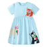 Kids Girls Cartoon Embroidered Summer Cotton Dresses childrensterritory