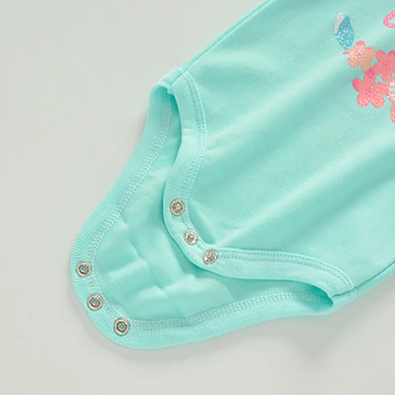Baby Girls Cartoon Flowers Print 3pcs Clothing Set for Summer childrensterritory