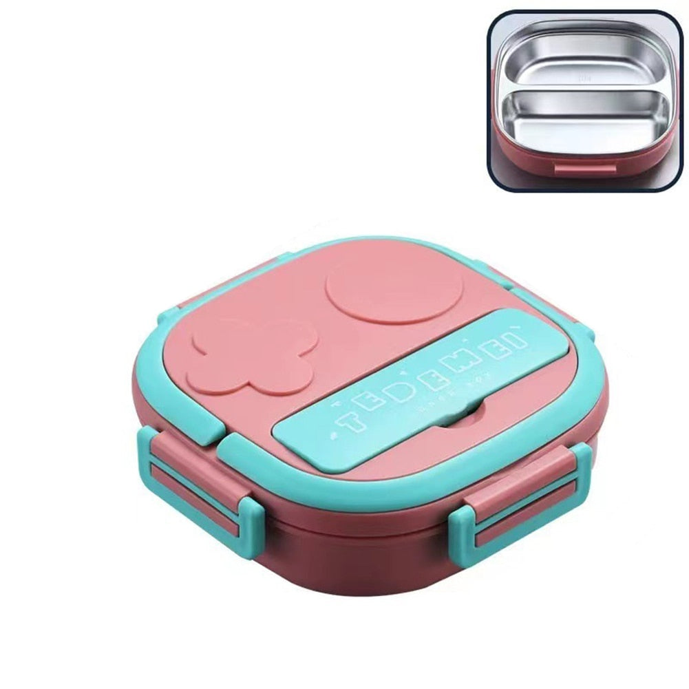 Portable Kids Lunch Box of Stainless Steel for Outings childrensterritory